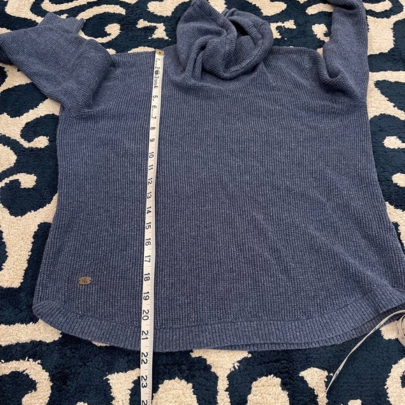 Lauren Ralph Lauren Cowl Neck Tight Knit Long Sleeve Sweater, Size Large, Blue - Picture 9 of 10
